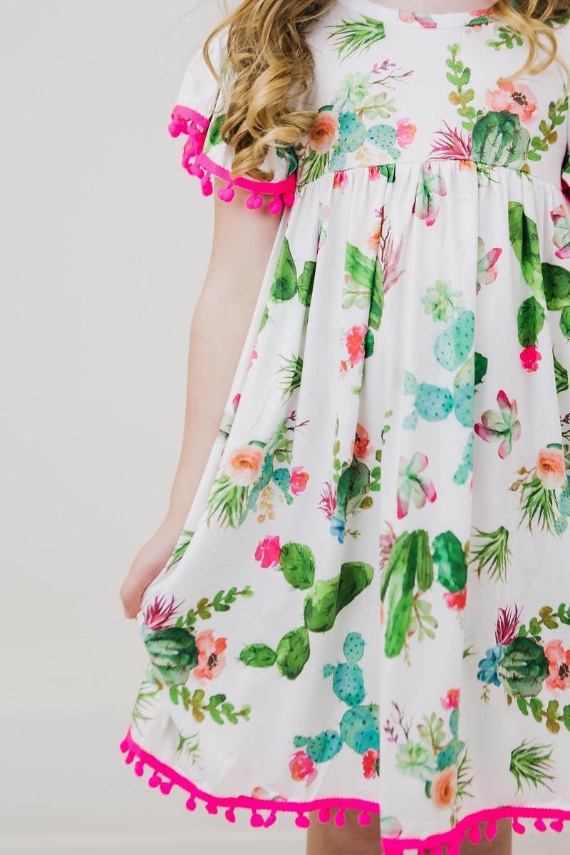 Cute Cactus Pom Pom Dress - Aaria Tees Aaria Tees