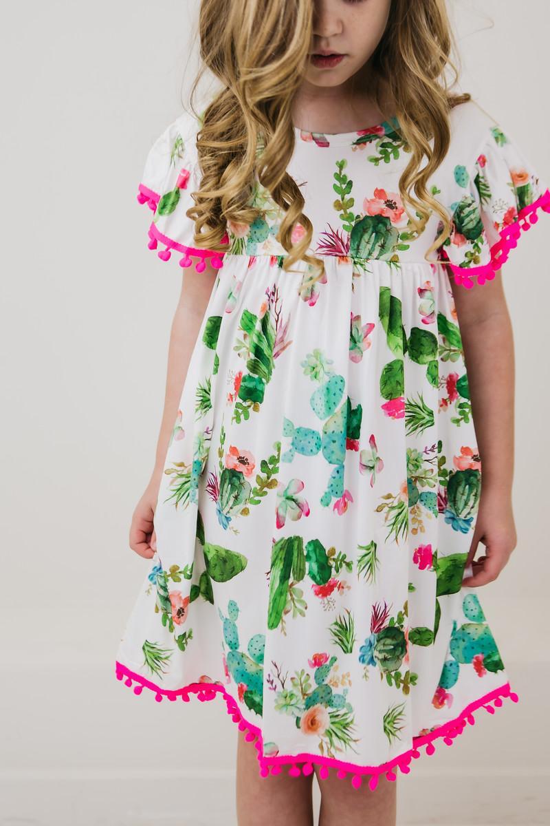Cute Cactus Pom Pom Dress - Aaria Tees Aaria Tees
