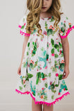 Cute Cactus Pom Pom Dress - Aaria Tees Aaria Tees
