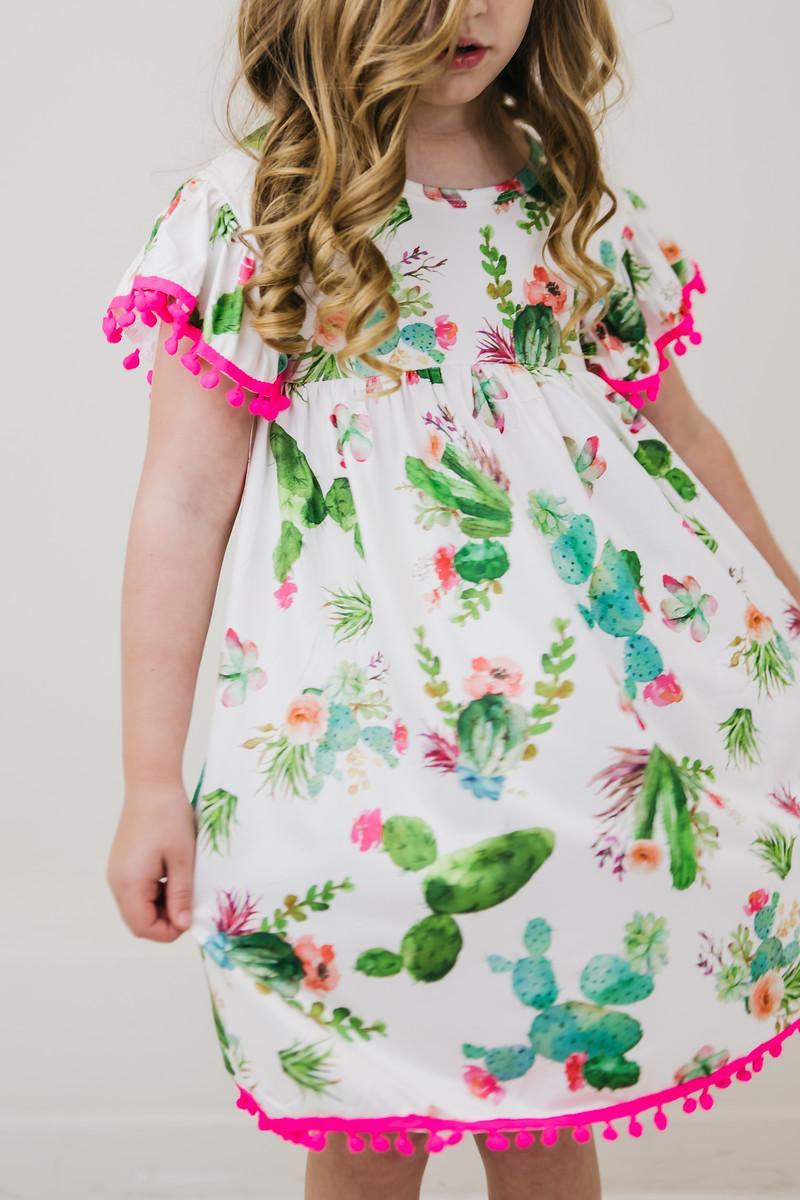 Cute Cactus Pom Pom Dress - Aaria Tees Aaria Tees