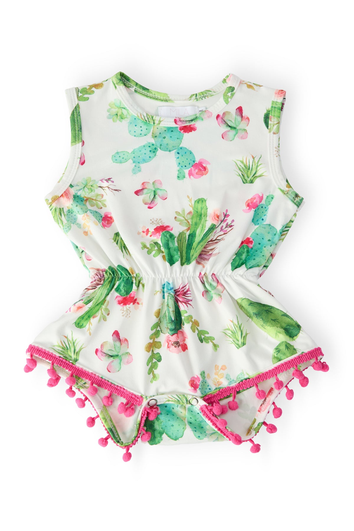 Cute Cactus Pom Pom Romper - Aaria Tees