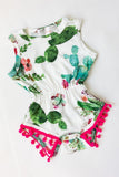 Cute Cactus Pom Pom Romper - Aaria Tees Aaria Tees