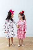 Cutie Cat L/S Pocket Twirl Dress - Aaria Tees Aaria Tees