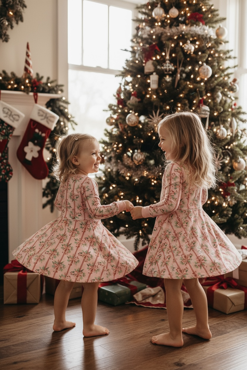 Ribbon & Holly (Twirl Dress) - Aaria Tees Aaria Tees