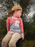 Mountain color block bamboo Aaria Tees