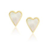 Aubrey MOP Heart Studs Aaria Tees