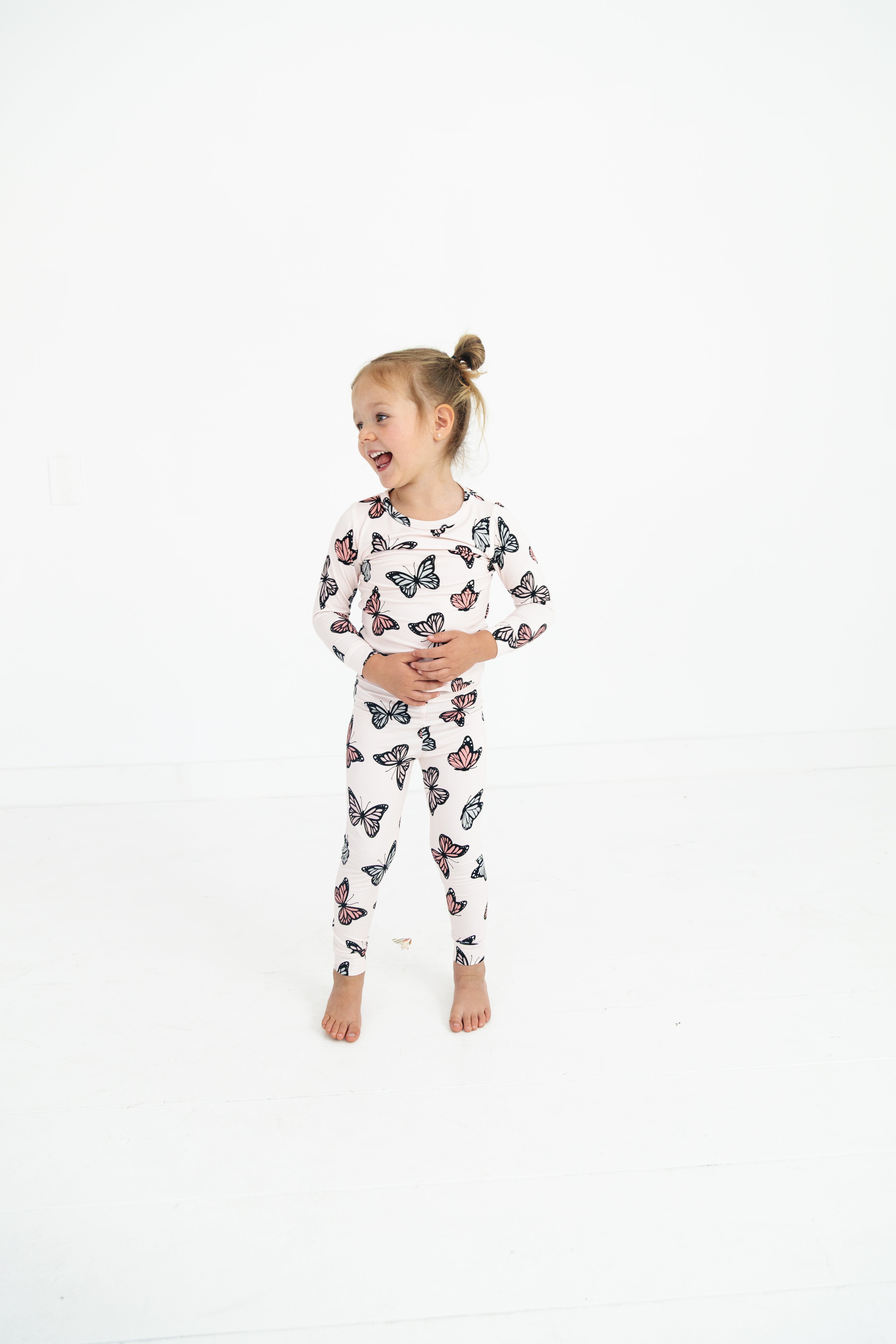 Butterfly Two Piece Bamboo Pajama Set - Aaria Tees Aaria Tees