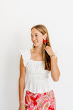 Flora Statement Earrings - Crimson - Aaria Tees Aaria Tees
