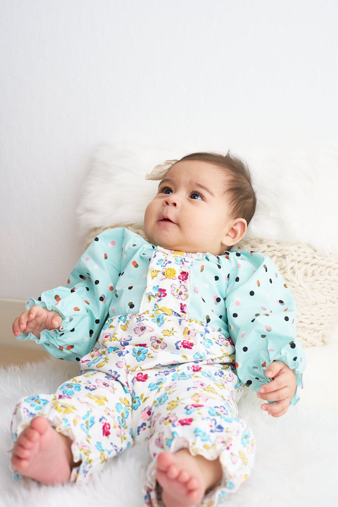 Platinum mint floral print baby girl romper - Aaria Tees Aaria Tees
