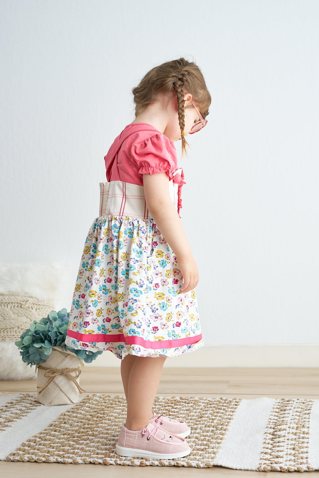 Platinum floral print strap girl dress - Aaria Tees Aaria Tees