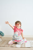 Platinum floral print strap girl dress - Aaria Tees Aaria Tees