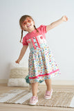 Platinum floral print strap girl dress - Aaria Tees Aaria Tees