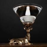 Gold Stag Deer Martini Glasses Aaria Tees