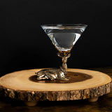 Gold Stag Deer Martini Glasses Aaria Tees