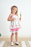 Platinum balcony print strap girl set - Aaria Tees Aaria Tees