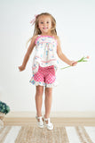 Platinum balcony print strap girl set - Aaria Tees Aaria Tees