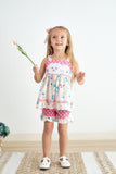 Platinum balcony print strap girl set - Aaria Tees Aaria Tees