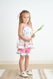 Platinum balcony print strap girl set - Aaria Tees Aaria Tees