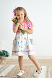 Platinum balcony pink dot dress Aaria Tees