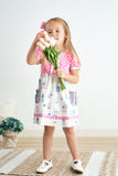 Platinum balcony pink dot dress Aaria Tees