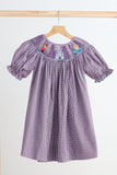Purple castle hand smocked gingham dress - Aaria Tees Aaria Tees