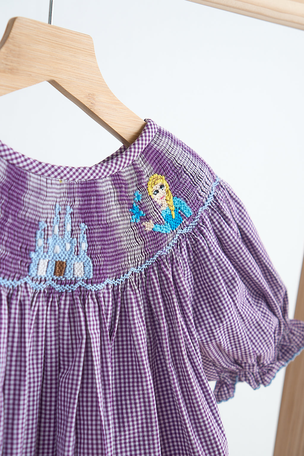 Purple castle hand smocked gingham dress - Aaria Tees Aaria Tees