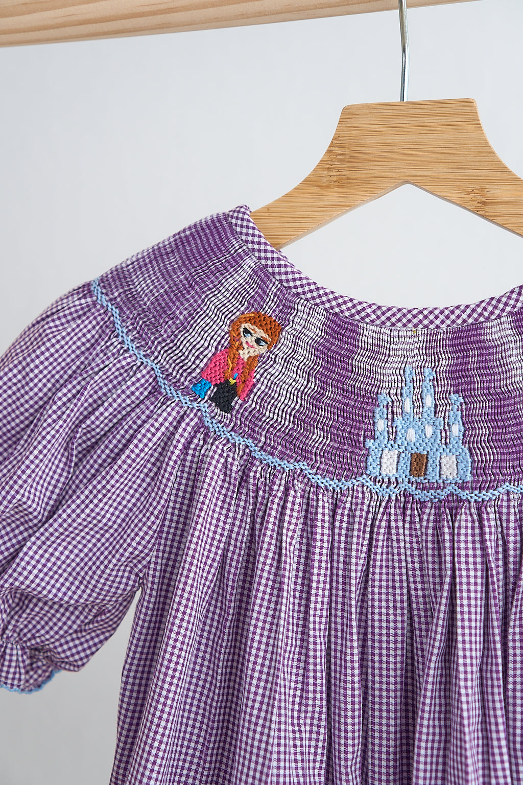 Purple castle hand smocked gingham dress - Aaria Tees Aaria Tees