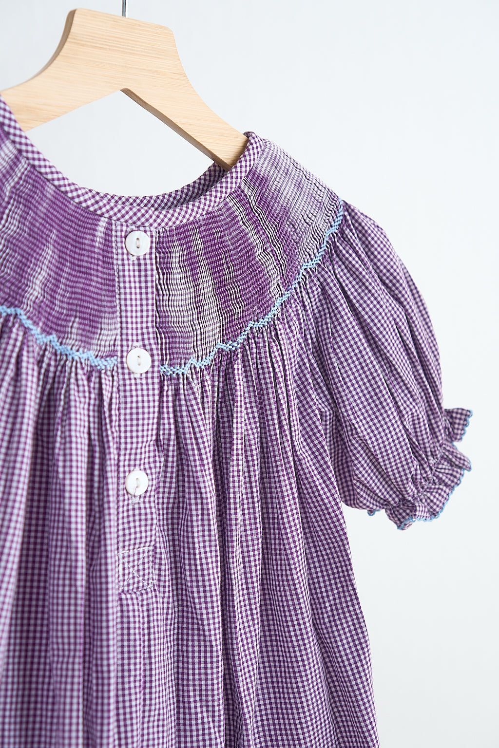 Purple castle hand smocked gingham dress - Aaria Tees Aaria Tees