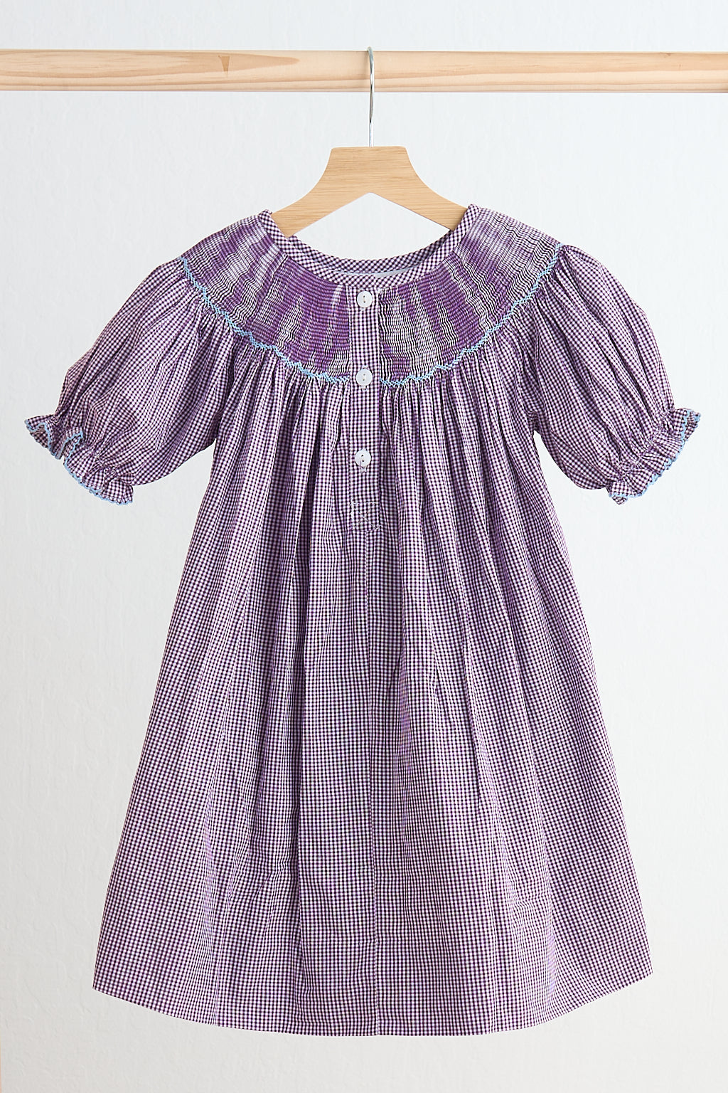Purple castle hand smocked gingham dress - Aaria Tees Aaria Tees