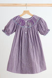 Purple castle hand smocked gingham dress - Aaria Tees Aaria Tees