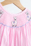 Pink alpaca hand smocked gingham girl romper - Aaria Tees Aaria Tees