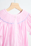 Pink alpaca hand smocked gingham girl romper - Aaria Tees Aaria Tees