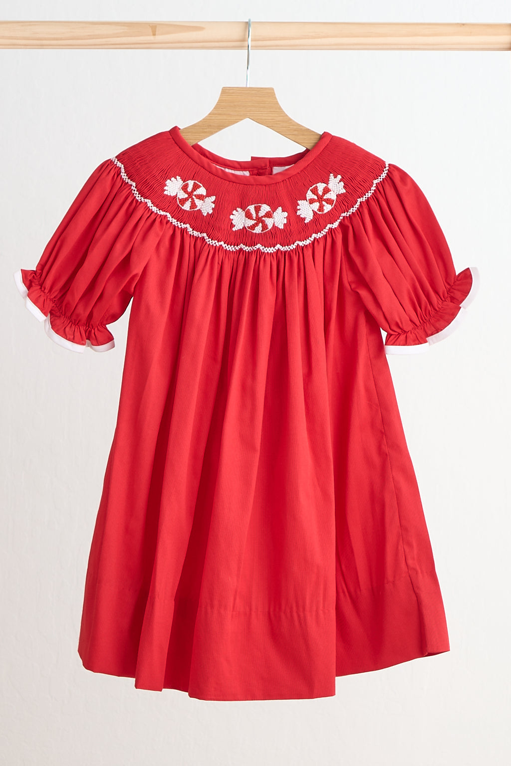 Red candy hand smocked dress - Aaria Tees Aaria Tees