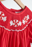 Red candy hand smocked dress - Aaria Tees Aaria Tees