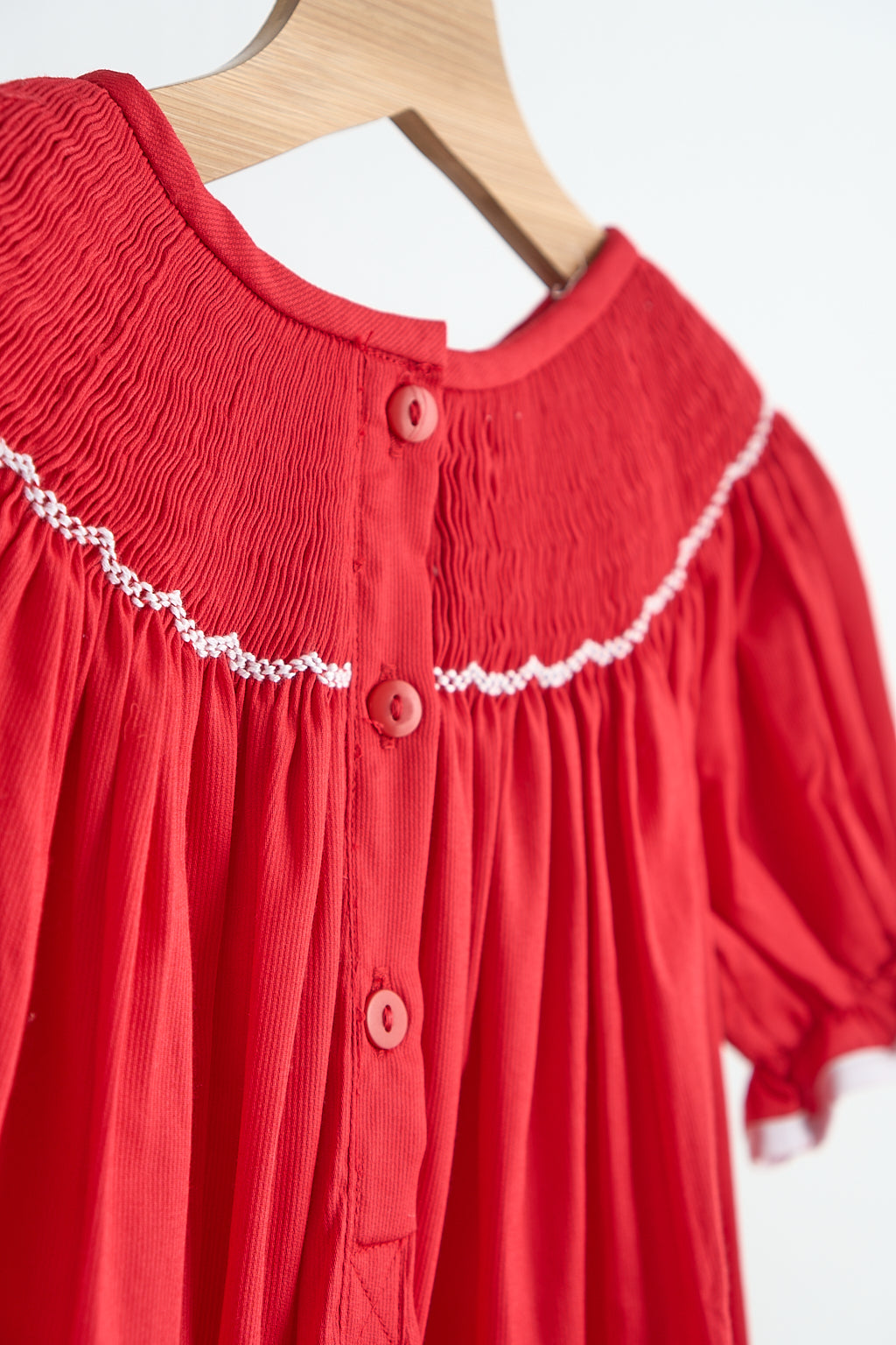 Red candy hand smocked dress - Aaria Tees Aaria Tees