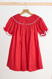 Red candy hand smocked dress - Aaria Tees Aaria Tees