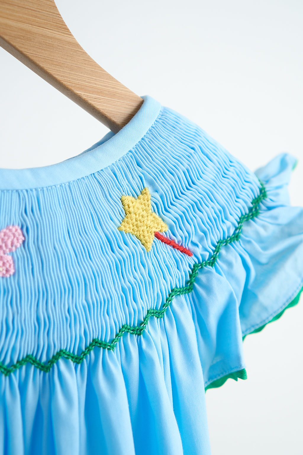 Blue fairy hand smocked dress - Aaria Tees Aaria Tees