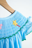 Blue fairy hand smocked dress - Aaria Tees Aaria Tees