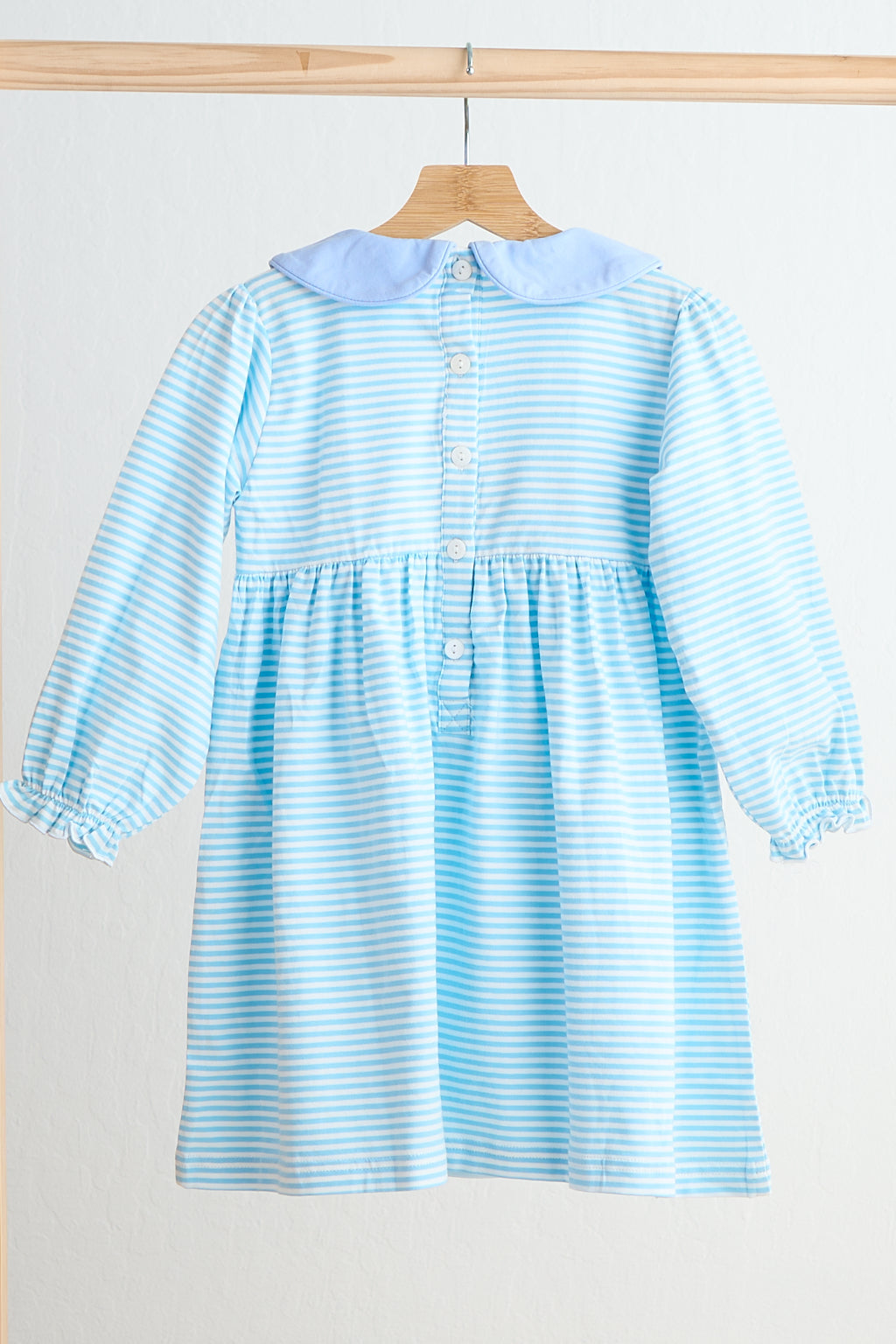 Blue puppy hand smocked stripe dress - Aaria Tees Aaria Tees