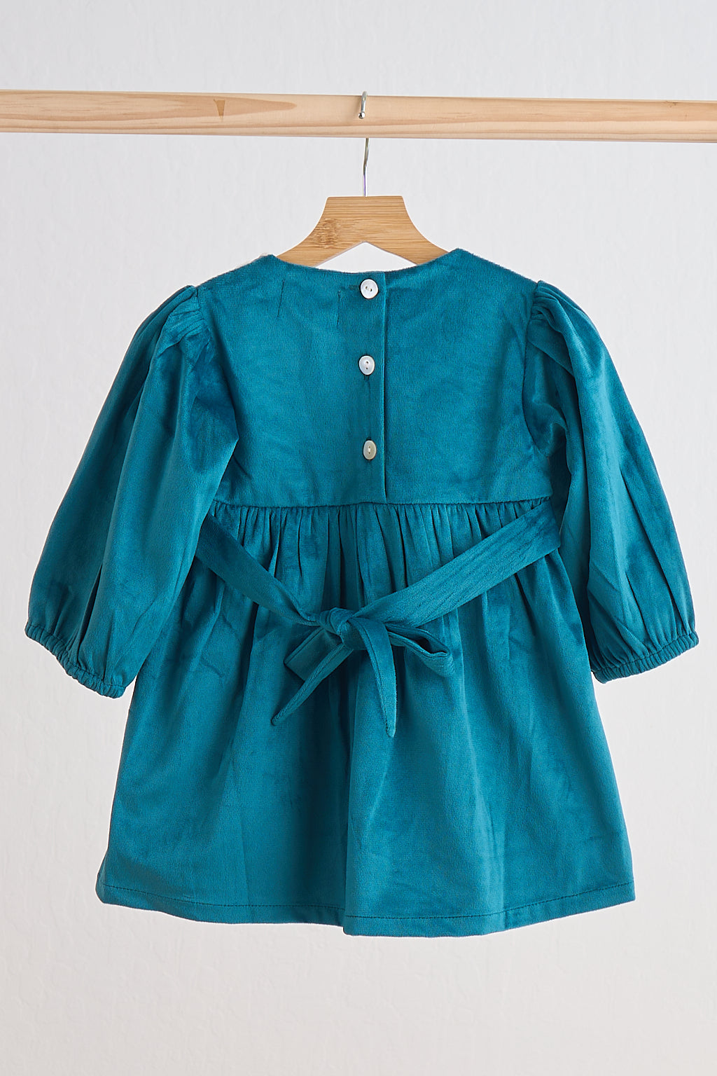 Teal velvet lace girl dress - Aaria Tees Aaria Tees