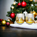 Gold & Silver Deer Stemless Wine Glasses Aaria Tees