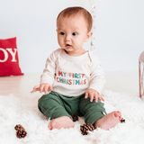 graphic bodysuit | my first christmas (long sleeve) - Aaria Tees Aaria Tees
