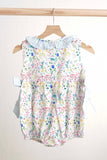 Floral easter bunny hand-smocked girl bubble - Aaria Tees Aaria Tees