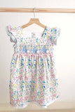Floral easter bunny hand-smocked dress - Aaria Tees Aaria Tees