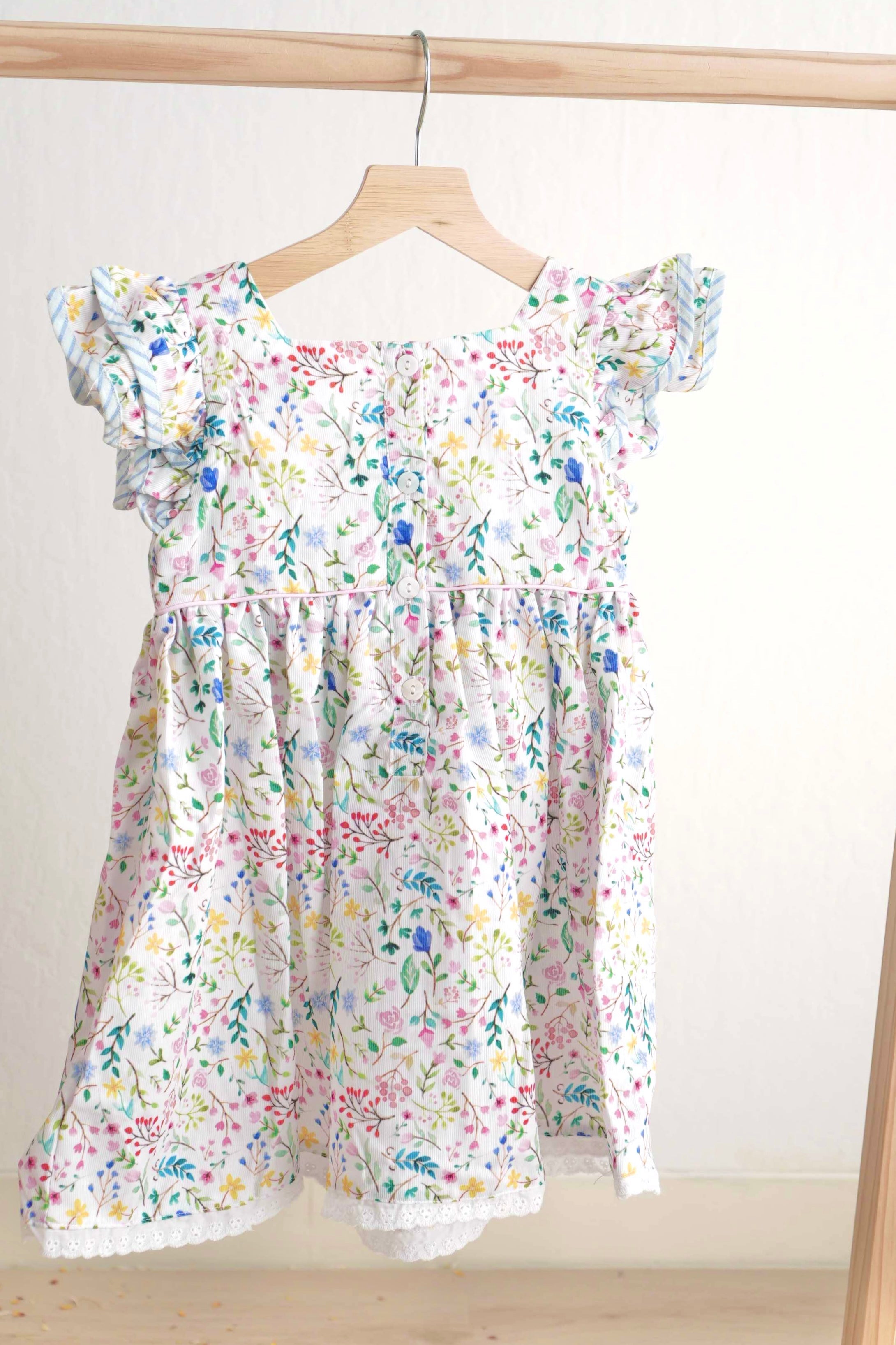 Floral easter bunny hand-smocked dress - Aaria Tees Aaria Tees