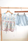 Floral easter bunny hand-smocked girl set - Aaria Tees Aaria Tees