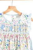 Floral easter bunny hand-smocked girl set - Aaria Tees Aaria Tees