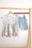 Floral easter bunny hand-smocked girl set - Aaria Tees Aaria Tees