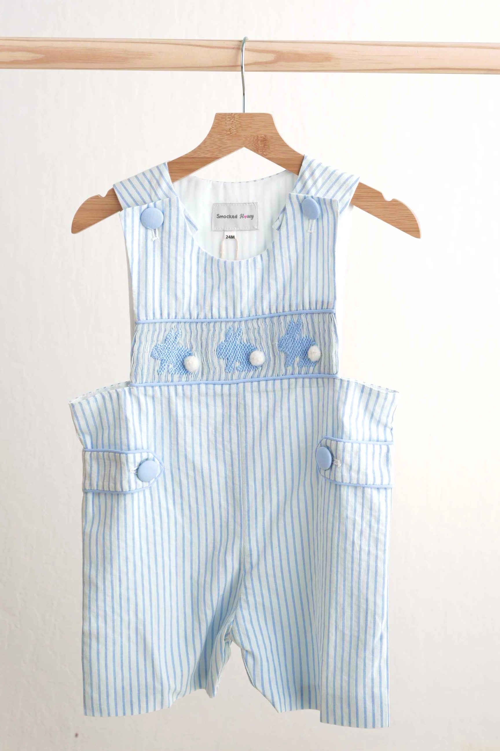 Blue easter bunny hand-smocked boy jonjon - Aaria Tees Aaria Tees