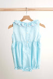 Blue easter bunny egg french knot girl gingham seersucker bubble - Aaria Tees Aaria Tees